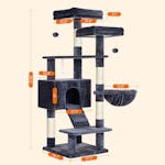 Feandrea UPCT160G01 55.9" Large Cat Tower with Bed | Smoky Grey Feandrea UPCT160G01 55.9" Large Cat Tower with Bed | Smoky Grey