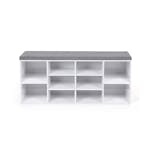 Vasagle Shoe Bench Storage Cabinet With Cushion | White Vasagle Shoe Bench Storage Cabinet With Cushion | White