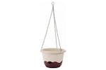 Plastia Mareta Flower Pot | Beige & Wine Red | 30cm Plastia Mareta Flower Pot | Beige & Wine Red | 30cm