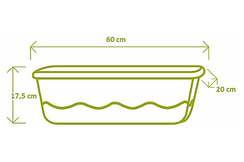 Plastia Mareta Flower Box | Green | 60cm Plastia Mareta Flower Box | Green | 60cm