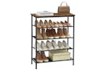 Vasagle Shoe Storage Rack With 4 Fabric Shelves | Rustic Brown & Black Vasagle Shoe Storage Rack With 4 Fabric Shelves | Rustic Brown & Black