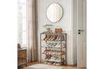 Vasagle Shoe Storage Rack With 4 Fabric Shelves | Rustic Brown & Black Vasagle Shoe Storage Rack With 4 Fabric Shelves | Rustic Brown & Black