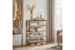 Vasagle Shoe Storage Rack With 4 Fabric Shelves | Rustic Brown & Black Vasagle Shoe Storage Rack With 4 Fabric Shelves | Rustic Brown & Black