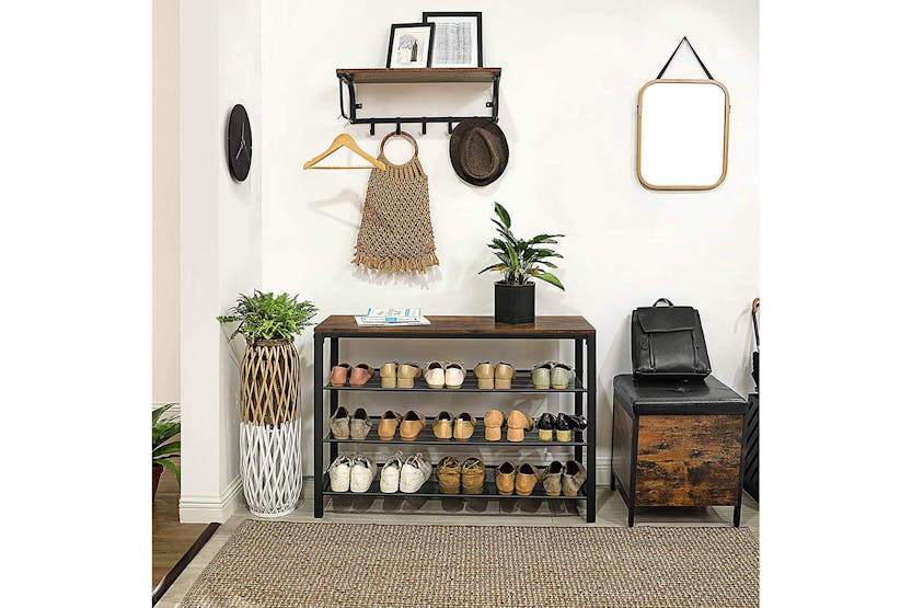 Vasagle Industrial Shoe Organizer | Rustic Brown & Black Vasagle Industrial Shoe Organizer | Rustic Brown & Black