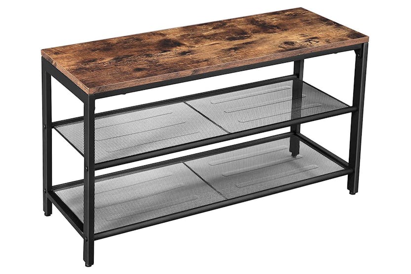 Vasagle Shoe Rack With Mesh Shelves | Rustic Brown Vasagle Shoe Rack With Mesh Shelves | Rustic Brown