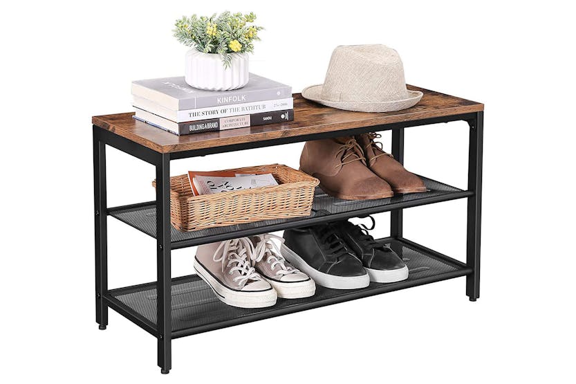 Vasagle Shoe Rack With Mesh Shelves | Rustic Brown Vasagle Shoe Rack With Mesh Shelves | Rustic Brown