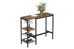 Vasagle Glass Holder Pub Table | Rustic Brown & Black Vasagle Glass Holder Pub Table | Rustic Brown & Black