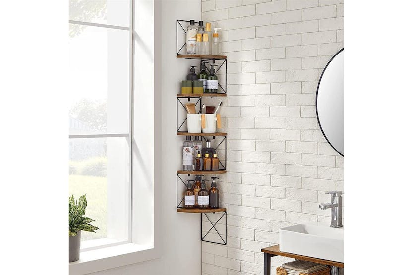 Vasagle 5-tier Corner Shelf | Rustic Brown & Black Vasagle 5-tier Corner Shelf | Rustic Brown & Black