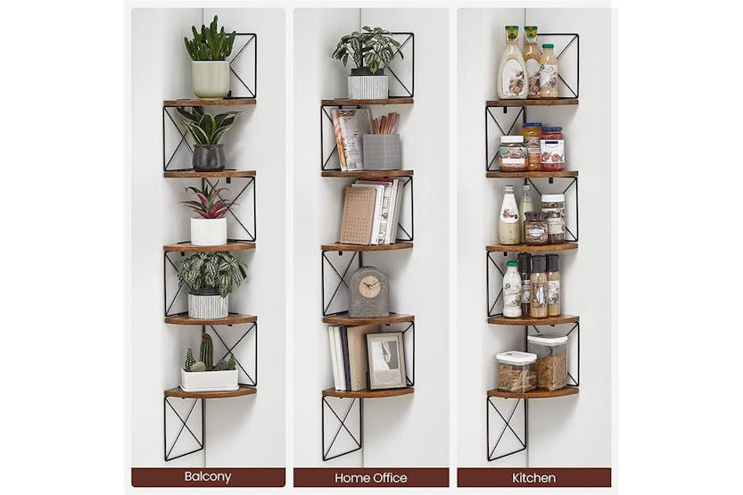 Vasagle 5-tier Corner Shelf | Rustic Brown & Black Vasagle 5-tier Corner Shelf | Rustic Brown & Black