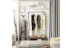 Vasagle Industrial Pipe Style Rolling Garment Rack with Shoe Shelf Vasagle Industrial Pipe Style Rolling Garment Rack with Shoe Shelf
