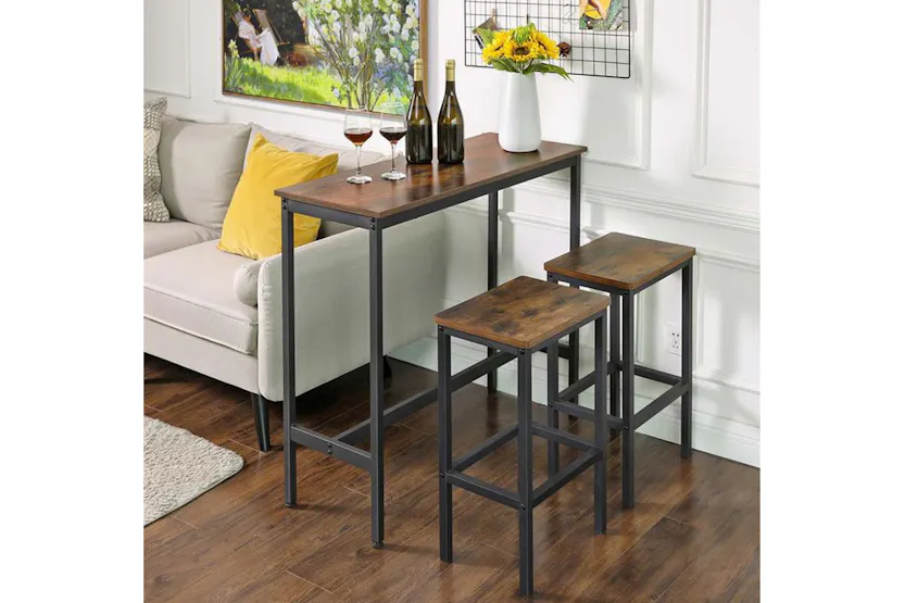 Vasagle Rustic Brown Industrial 4 People Pub Bar Table Vasagle Rustic Brown Industrial 4 People Pub Bar Table