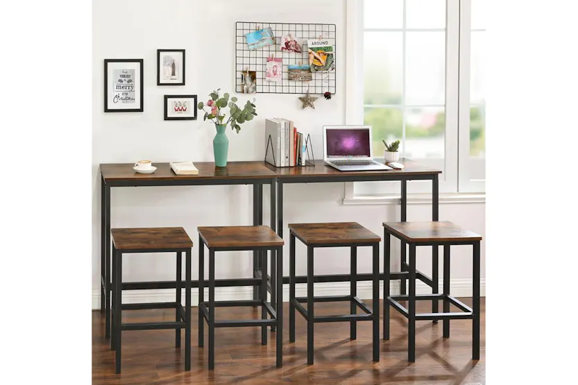 Vasagle Rustic Brown Industrial 4 People Pub Bar Table Vasagle Rustic Brown Industrial 4 People Pub Bar Table