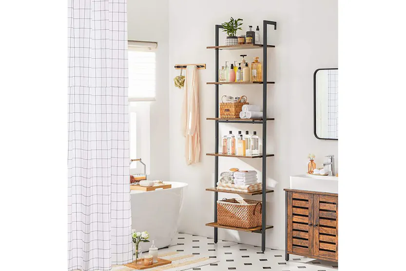 Vasagle Ladder Shelves | 6 Shelves | Rustic Natural/Black Vasagle Ladder Shelves | 6 Shelves | Rustic Natural/Black