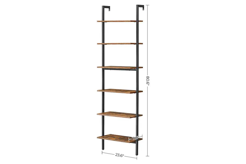 Vasagle Ladder Shelves | 6 Shelves | Rustic Natural/Black Vasagle Ladder Shelves | 6 Shelves | Rustic Natural/Black