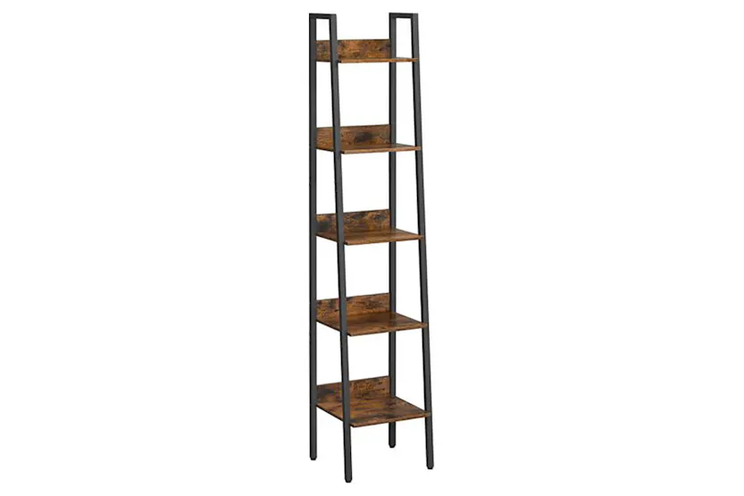 Vasagle Ladder Shelves | Narrow | 5 Shelves | Rustic Brown/Black Vasagle Ladder Shelves | Narrow | 5 Shelves | Rustic Brown/Black