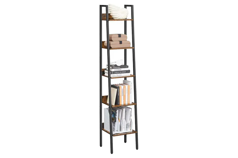 Vasagle Ladder Shelves | Narrow | 5 Shelves | Rustic Brown/Black Vasagle Ladder Shelves | Narrow | 5 Shelves | Rustic Brown/Black