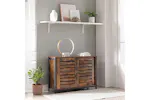 Vasagle Industrial Cabinet with Sliding Doors | Rustic Brown & Black Vasagle Industrial Cabinet with Sliding Doors | Rustic Brown & Black