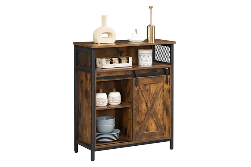 Vasagle Storage Sideboard with Barn Door | Rustic Brown & Black Vasagle Storage Sideboard with Barn Door | Rustic Brown & Black