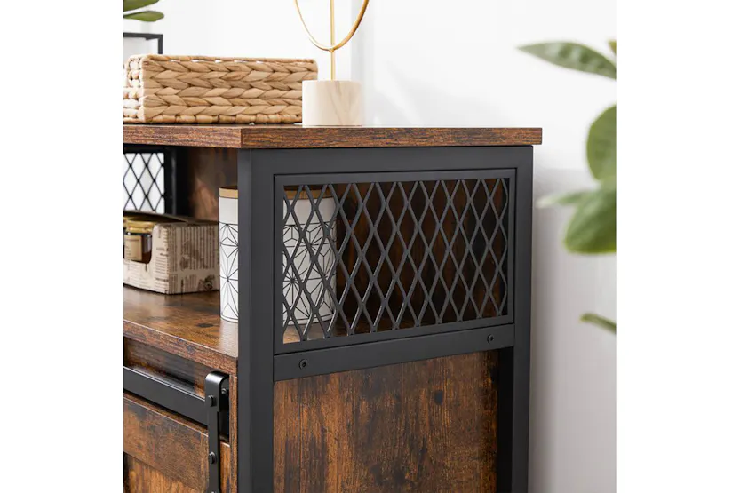 Vasagle Storage Sideboard with Barn Door | Rustic Brown & Black Vasagle Storage Sideboard with Barn Door | Rustic Brown & Black