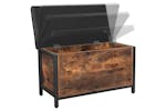 Vasagle Industrial Storage Ottoman with Flip Lid | Rustic Brown & Black Vasagle Industrial Storage Ottoman with Flip Lid | Rustic Brown & Black