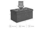 Songmics Foldable Storage Ottoman Bench | Dark Gray Songmics Foldable Storage Ottoman Bench | Dark Gray