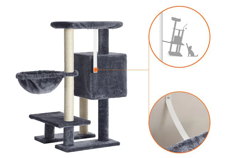 Feandrea Cat Condo with Bed & Hammock | Smoky Gray Feandrea Cat Condo with Bed & Hammock | Smoky Gray