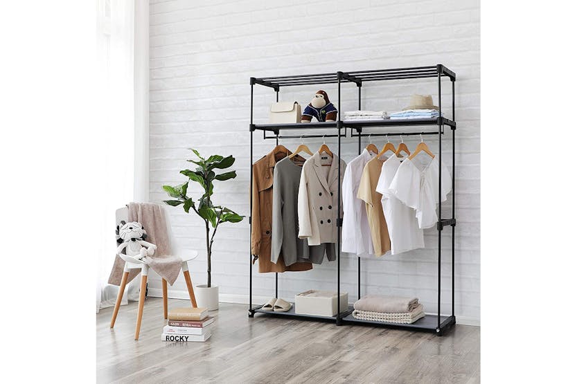Songmics Wardrobe with Hanging Rods | Black Songmics Wardrobe with Hanging Rods | Black