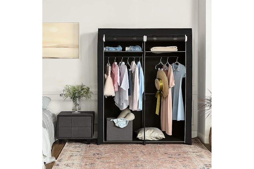 Songmics Wardrobe with Hanging Rods | Black Songmics Wardrobe with Hanging Rods | Black