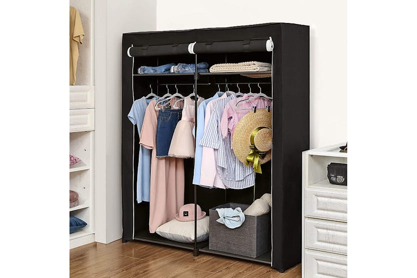 Songmics Wardrobe with Hanging Rods | Black Songmics Wardrobe with Hanging Rods | Black