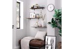 Songmics Wall Mounted Floating Shelves | Brown Board, Black Frame Songmics Wall Mounted Floating Shelves | Brown Board, Black Frame