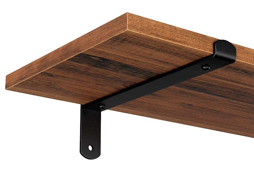 Songmics Wall Mounted Floating Shelves | Brown Board, Black Frame Songmics Wall Mounted Floating Shelves | Brown Board, Black Frame