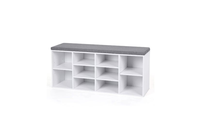Vasagle Shoe Bench Storage Cabinet With Cushion | White Vasagle Shoe Bench Storage Cabinet With Cushion | White