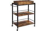 Vasagle Kitchen Serving Cart with Removable Tray | Rustic Brown Vasagle Kitchen Serving Cart with Removable Tray | Rustic Brown