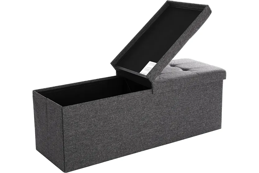 Songmics Folding Storage Ottoman Bench | Dark Gray Songmics Folding Storage Ottoman Bench | Dark Gray