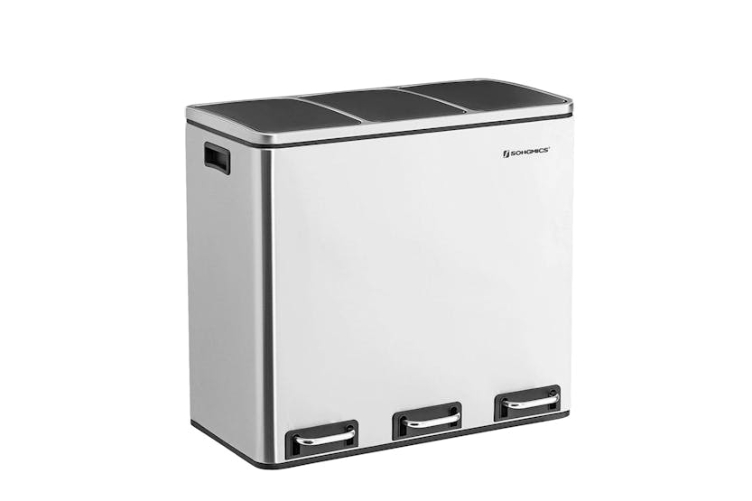 Songmics Triple Trash Can | Silver Songmics Triple Trash Can | Silver