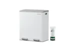 Songmics Trash Can with 2 Inner Buckets | White & Silver Songmics Trash Can with 2 Inner Buckets | White & Silver