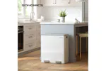 Songmics Trash Can with 2 Inner Buckets | White & Silver Songmics Trash Can with 2 Inner Buckets | White & Silver