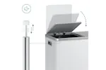 Songmics Trash Can with 2 Inner Buckets | White & Silver Songmics Trash Can with 2 Inner Buckets | White & Silver