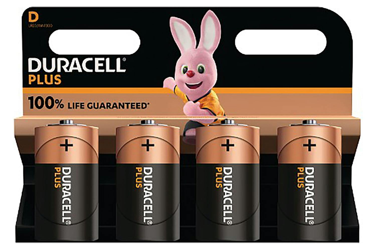 Duracell Plus 1.5 V D Alkaline Battery | Pack of 4