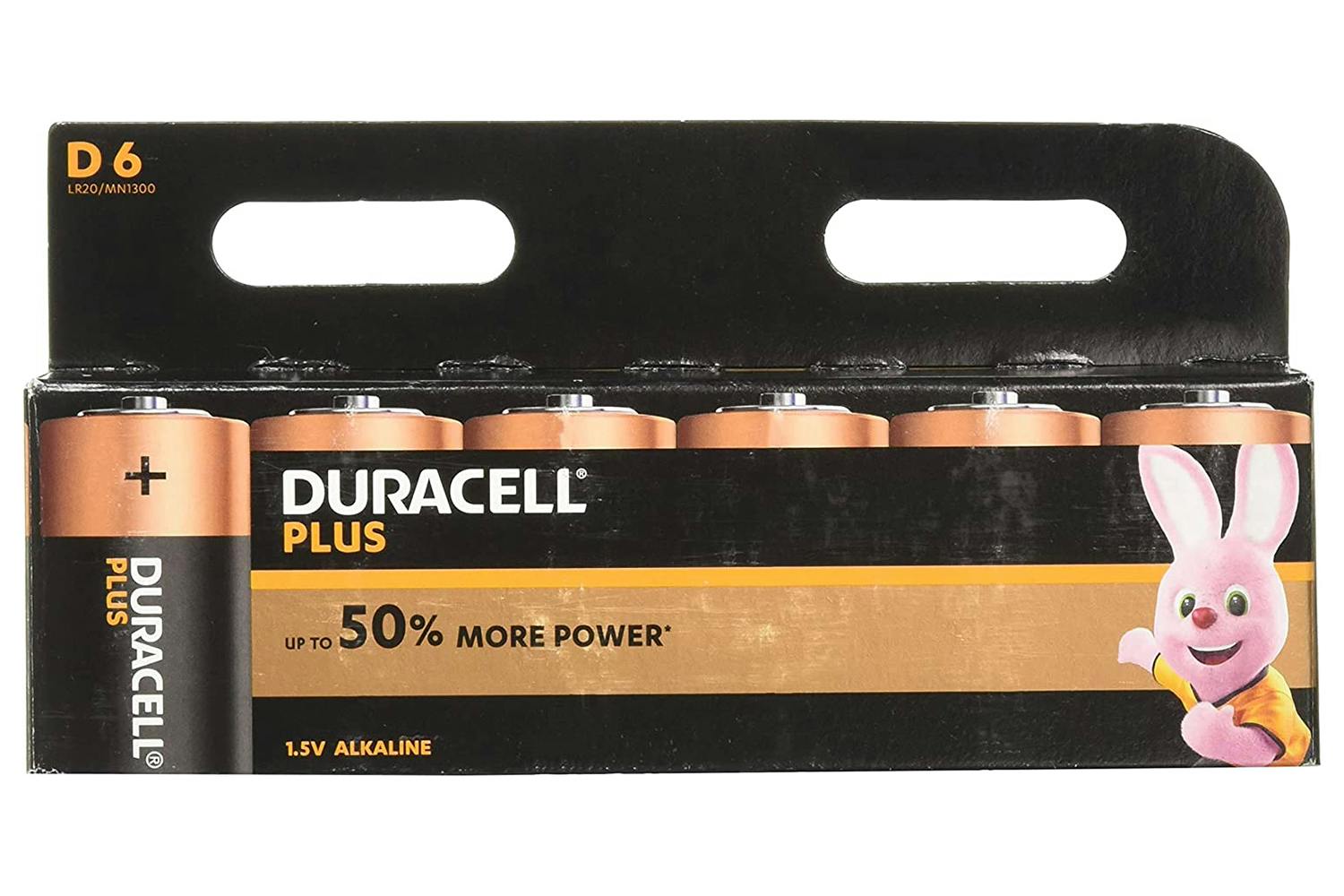 Duracell Plus 1.5 V D Alkaline Battery | Pack of 6
