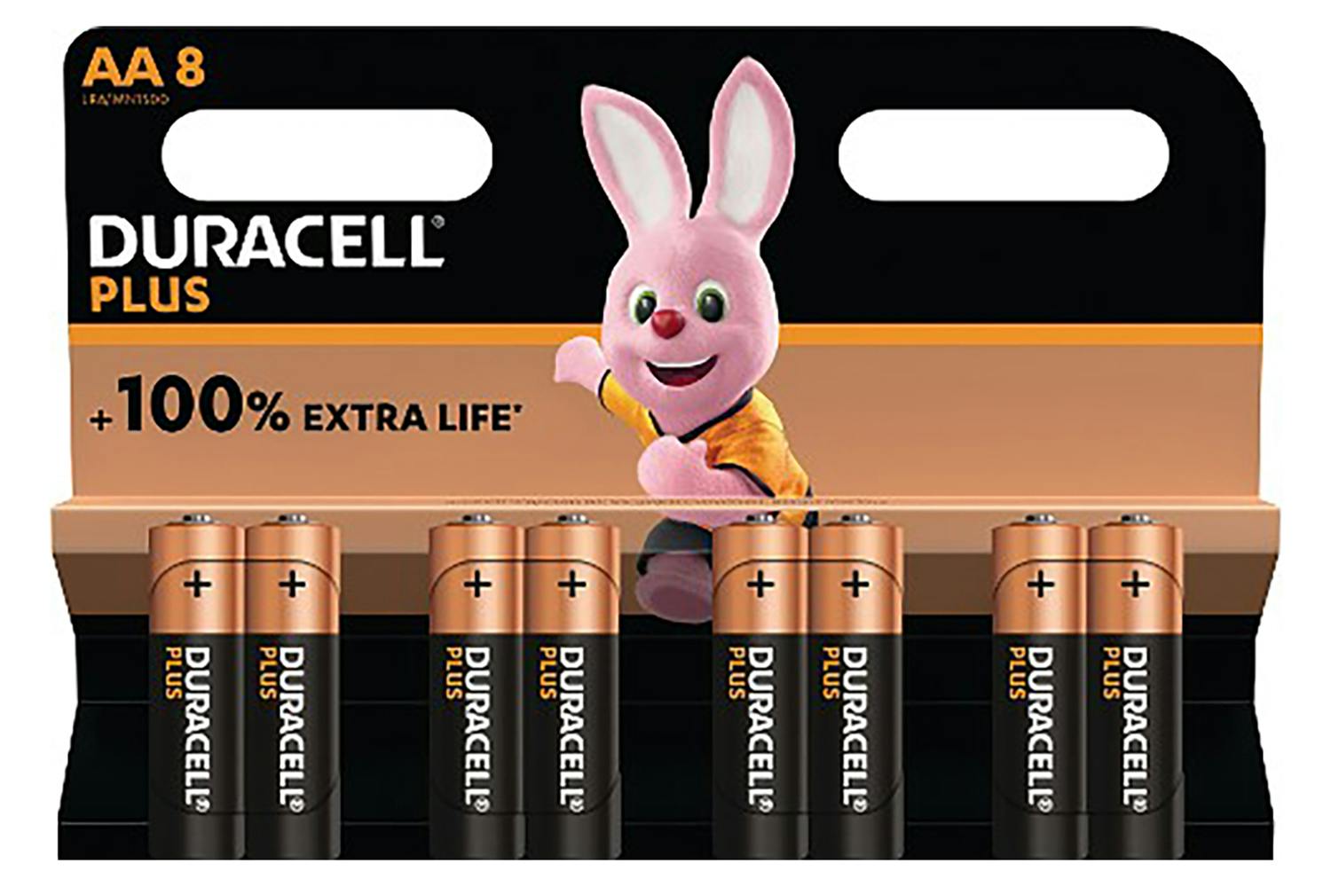 Duracell Plus 1.5 V AA Alkaline Battery | Pack of 8
