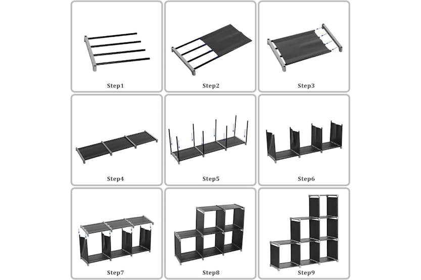Songmics 3 Tiers Storage Cube Bookcases | Black Songmics 3 Tiers Storage Cube Bookcases | Black
