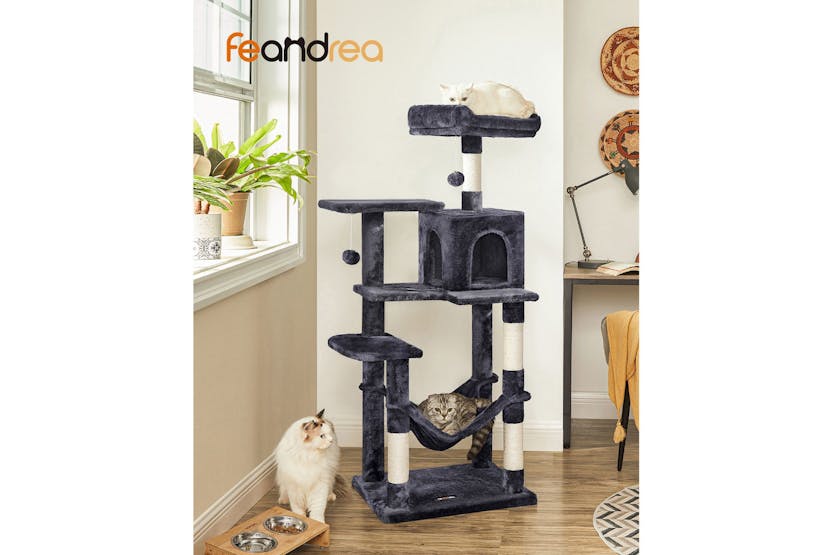 Feandrea UPCT161G01 Cat Tree with Steps & Caves | Smoky Grey Feandrea UPCT161G01 Cat Tree with Steps & Caves | Smoky Grey