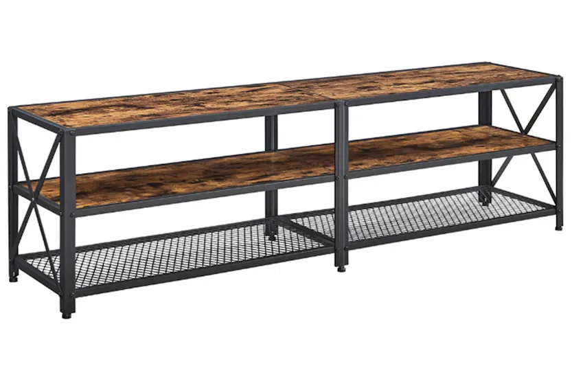 Vasagle Industrial Large TV Console Entertainment Center | Rustic Brown & Black Vasagle Industrial Large TV Console Entertainment Center | Rustic Brown & Black