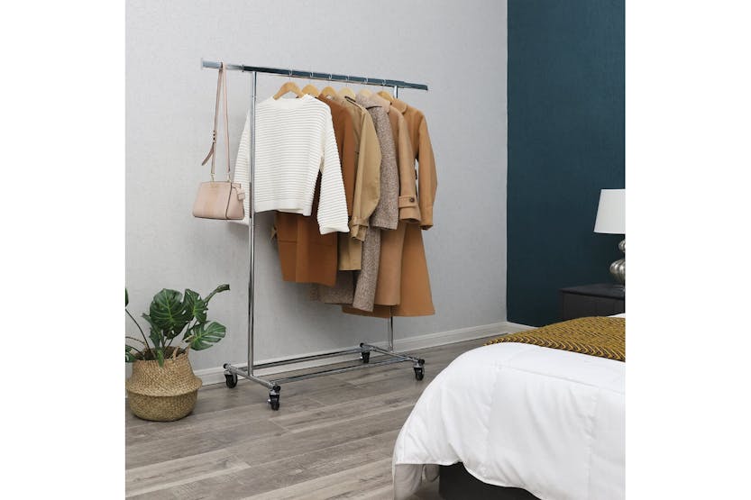 Songmics Clothes Rack with Shelf | Silver Songmics Clothes Rack with Shelf | Silver