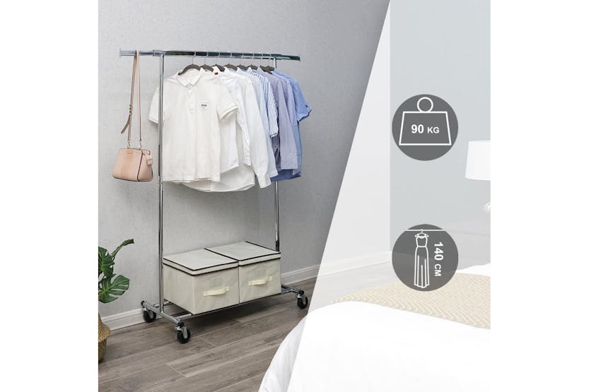Songmics Clothes Rack with Shelf | Silver Songmics Clothes Rack with Shelf | Silver