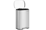 Songmics Step-Open Trash Can with Lid | Silver Songmics Step-Open Trash Can with Lid | Silver