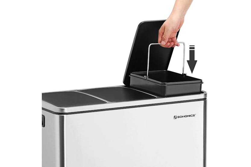 Songmics Triple Trash Can | Silver Songmics Triple Trash Can | Silver