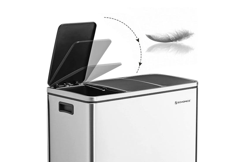 Songmics Triple Trash Can | Silver Songmics Triple Trash Can | Silver