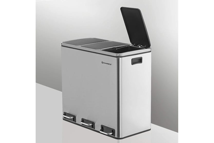 Songmics Triple Trash Can | Silver Songmics Triple Trash Can | Silver